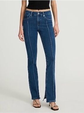 Express Mid Rise Dark Wash Pintuck FlexX Skyscraper Women’s Jeans